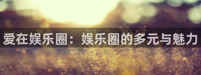 壹号娱乐平台开户链接：爱在娱乐圈：娱乐圈的多元与魅力